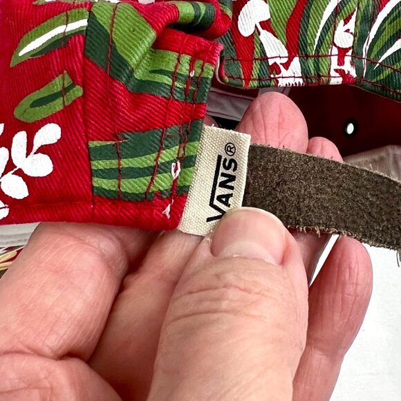 Vans Tropical Floral Red & Green Adjustable Strap back Hat Classic 5 Panel VGUC - Picture 5 of 10